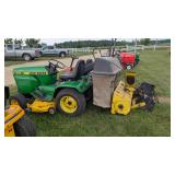 John Deere 216 riding mower with bags and snow blower
