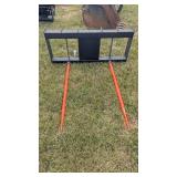 Skid steer quick attach hay spear