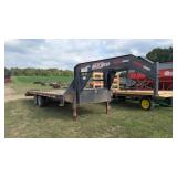 MaxxD 18 foot flatbed dual axle trailer w/ beaver tail
