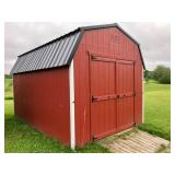 Like new 10x16 gambrel mini barn w/ dbl doors & loft