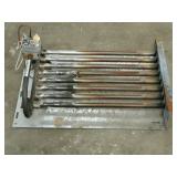 Gas water heater burner and rack assembly