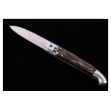 INOX German Lever Lock Buffalo Horn Switchblade