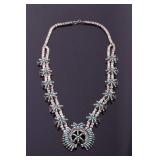 Zuni Petite Point Sterling Squash Blossom - Signed