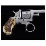 German Proofed Ring Trigger Nickel & Stag Revolver