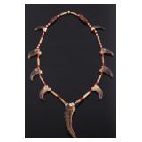 Plains Indian Bear Claw Turtle Tail Necklace