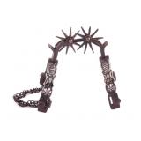 Antique Silver Mounted Forged Iron Spurs