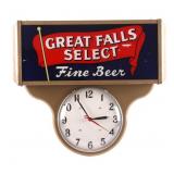Original Great Falls Select Beer Lighted Clock