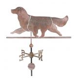 Antique Copper Retriever Figural Dog Weathervane