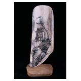 Ancient Wooly Mammoth Tusk Scrimshaw