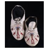 Santee Sioux Beaded High-Top Moccasins c. 1880-90