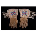 Blackfeet Beaded Gauntlet Gloves c. 1950