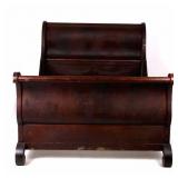 Early 20th Century Mahogany Sleigh Style Bed Frame