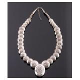 Signed Navajo Sterling Silver Necklace