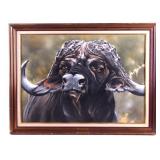 Original Cape Buffalo Oil Painting by Richart