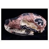 "Arctos Yonva" Golden Bear Beaded Skull