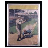 1897 Baseball Lithograph Home Plate Slide