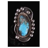 Navajo Morenci Turquoise Silver Ring