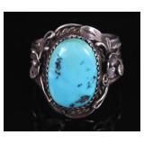 Signed Navajo Sleeping Beauty Sterling Silver Ring