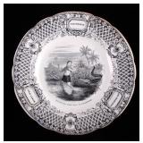 Gold Rush LeBeuf & Milliet Transferware Plate 1850