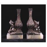 Original Louis Kley Gilt Bronze Bud Vases