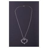 Sand Cast Sterling Silver Rose Necklace