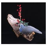 Original Mel Fowlkes Carved Wooden Valley Quail