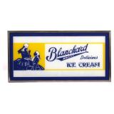 Blanchard Ice Cream Backlit Advertising Sign NOS