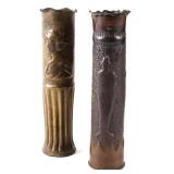 Pair of WWI Trench Art Artillery Shells