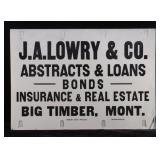 Original Big Timber Montana Advertising Sign