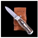 Campolin Stag Horn Italian Switchblade Knife