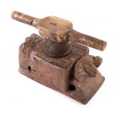 Primitive Hand Made Ox Figure Fruit Press