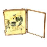 Early Bakelite Triptych Travel Mirror circa 1903