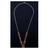 Sterling Silver and Amber Necklace