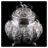 Bohemian Ornate Silver Camel Jar with Lid