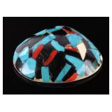 1950s Zuni Inlaid Mosaic Shell Necklace Pendant