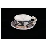 Acoma Handmade Polychrome Pottery Tea Cup & Saucer