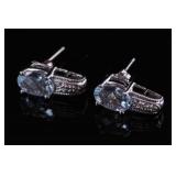 10k White Gold & Aquamarine Earrings