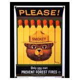 Smokey Bear U.S. Forest Service Porcelain Sign