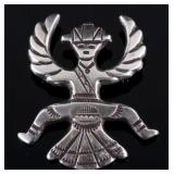 Navajo Sterling Silver Birdman Effigy Brooch