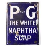 P & G The White Naphtha Soap Porcelain Enamel Sign