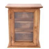 Cherry Wood and Glass Curio Display Cabinet