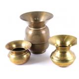Collection of Three Brass Spittoons
