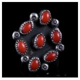 Navajo Sterling & Ox Blood Coral Trade Ring