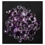39ct of Unmounted & Faceted Amethyst Gemstones