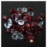 34.5ct of Unmounted & Faceted Aqua-Marine & Garnet