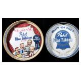 Two Pabst Blue Ribbon Advertising Trays