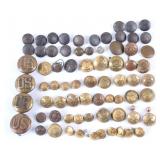 Assorted Military Brass and Iron Uniform Buttons