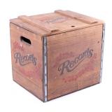 Contemporary Wooden Record Storage Crate