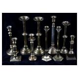Collection Of Assorted Brass Candlestick Holders