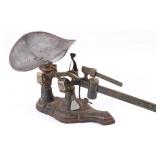 Vintage Cast Iron Sliding Scale with Brass Weights